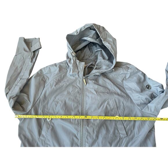 Michael Kors Gray Hooded Full Zip Shell Womens XL Jacket - Picture 6 of 8